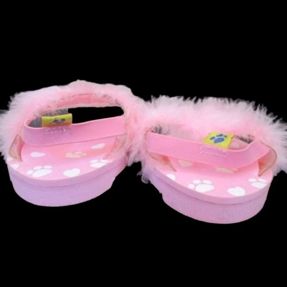 Build a Bear Pink Feather Boa flip flop  doll bear Sandals slippers - Picture 4 of 6